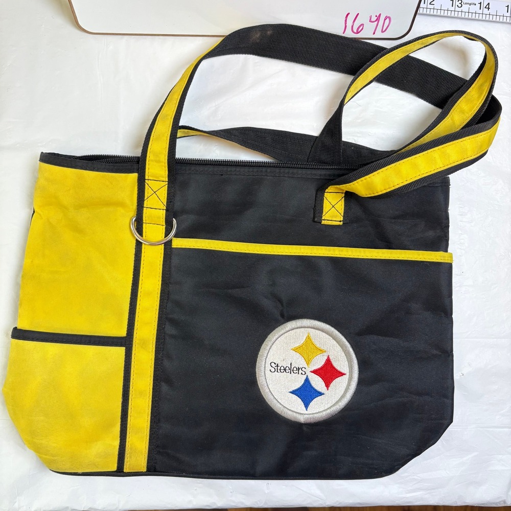Pittsburgh Steelers NFL Tote Bag Little Earth Black Yellow Zipper Shoulder Bag